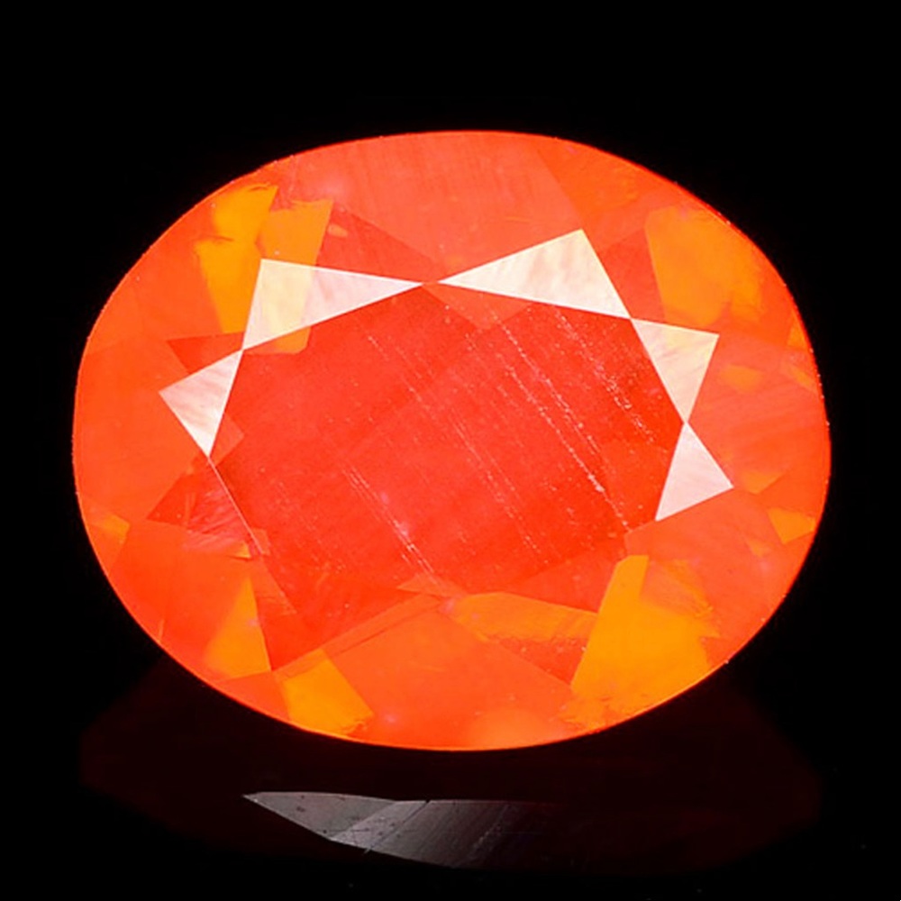 1.37Ctw Oval cut 9x7 mm Mexican Fanta Orange Red Fire Opal